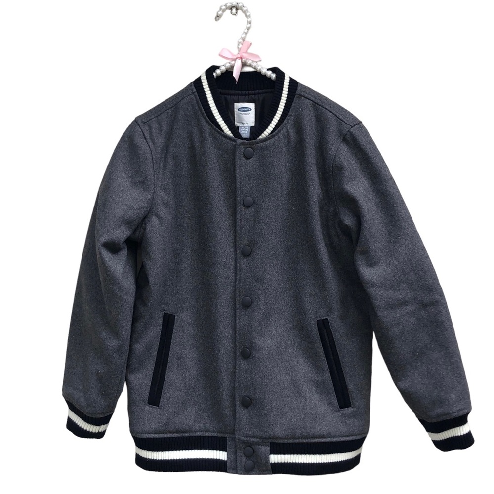 Old Navy Gray Letter Jacket size 14-16
